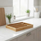 MHome Bamboo Cutlery-Multipurpose Tray - Kitchen Drawer Organiser with 5 Compartments - Durable, Durable, Eco-Friendly
