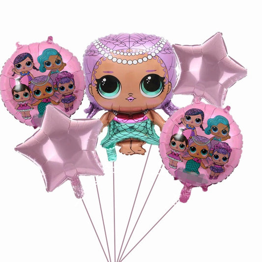 Cartoon Helium Type Balloons 5x PCS Party Supplies, Birthday Decorations for Kids Boys Baby Shower Girls