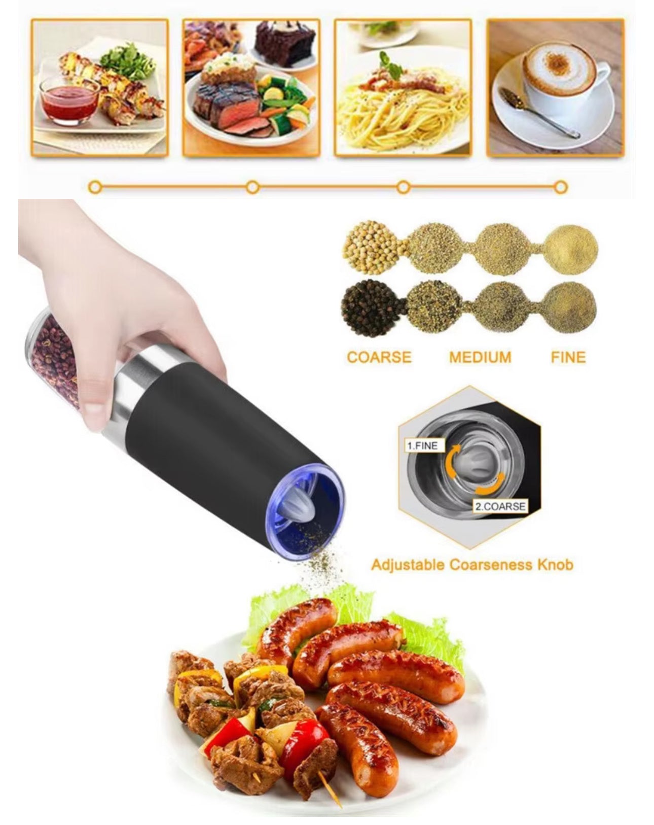 Gravity Electric Salt And Pepper Grinder (set)