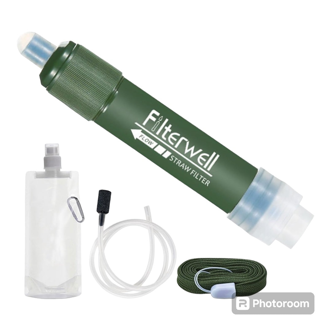 Outdoor Water Filter Portable 4000 Liter Camping Survival Drinking Water Filter Removes Bacteria and Pollutants, Personal Water Heater, Activated Carbon