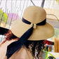Ladies Big Bow Vintage Straw Sun Hat- Various Colours