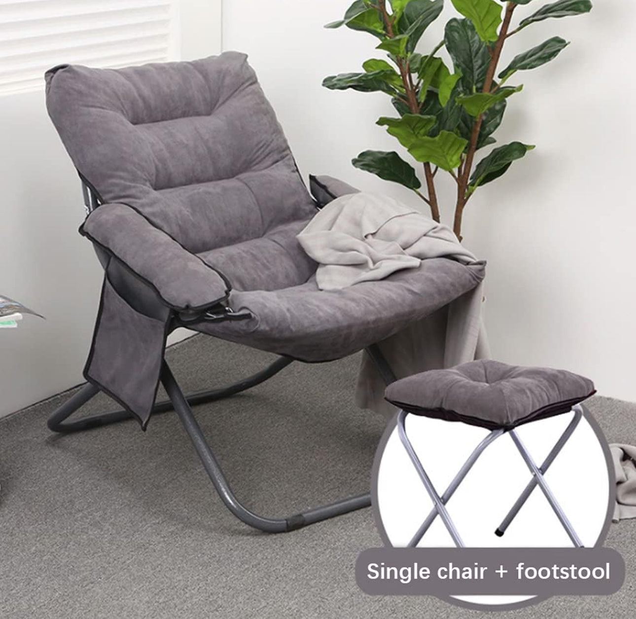 MFurn Recliner Chair With Ottoman Folding Lounge Adjustable Lazy Chair