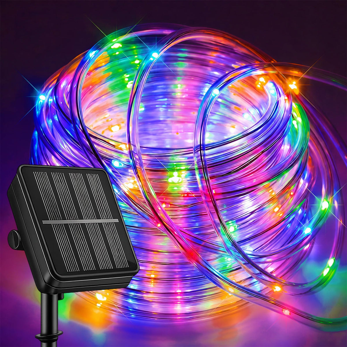 Solar Powered Tube Light Copper Wire RGB 500LED