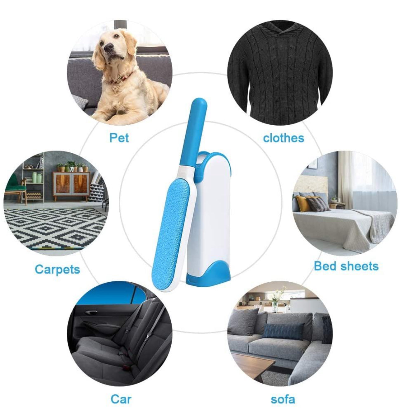 Pet Reusable Pet Hair Remover with Self Cleaning Base