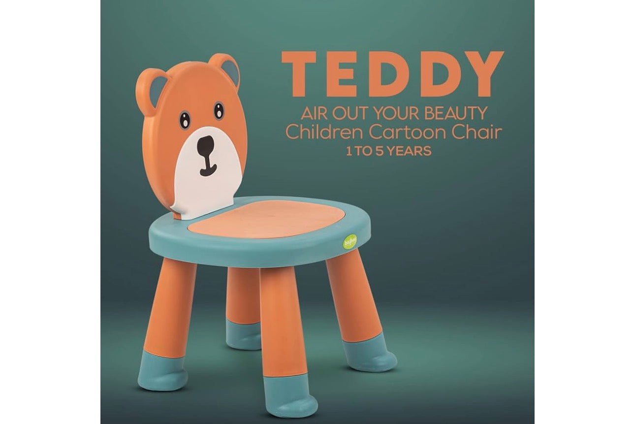 Teddy Baby Chair for Kids Study Table Chair with Non-Slip Base & High Backrest | Booster Seat for Baby | Home School Kids Chair for Baby Toddlers 1 to 5 Years Boys Girls
