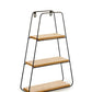 MHome 3 Piece Black Metal Trapezoidal Shelving
