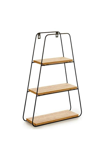 MHome 3 Piece Black Metal Trapezoidal Shelving