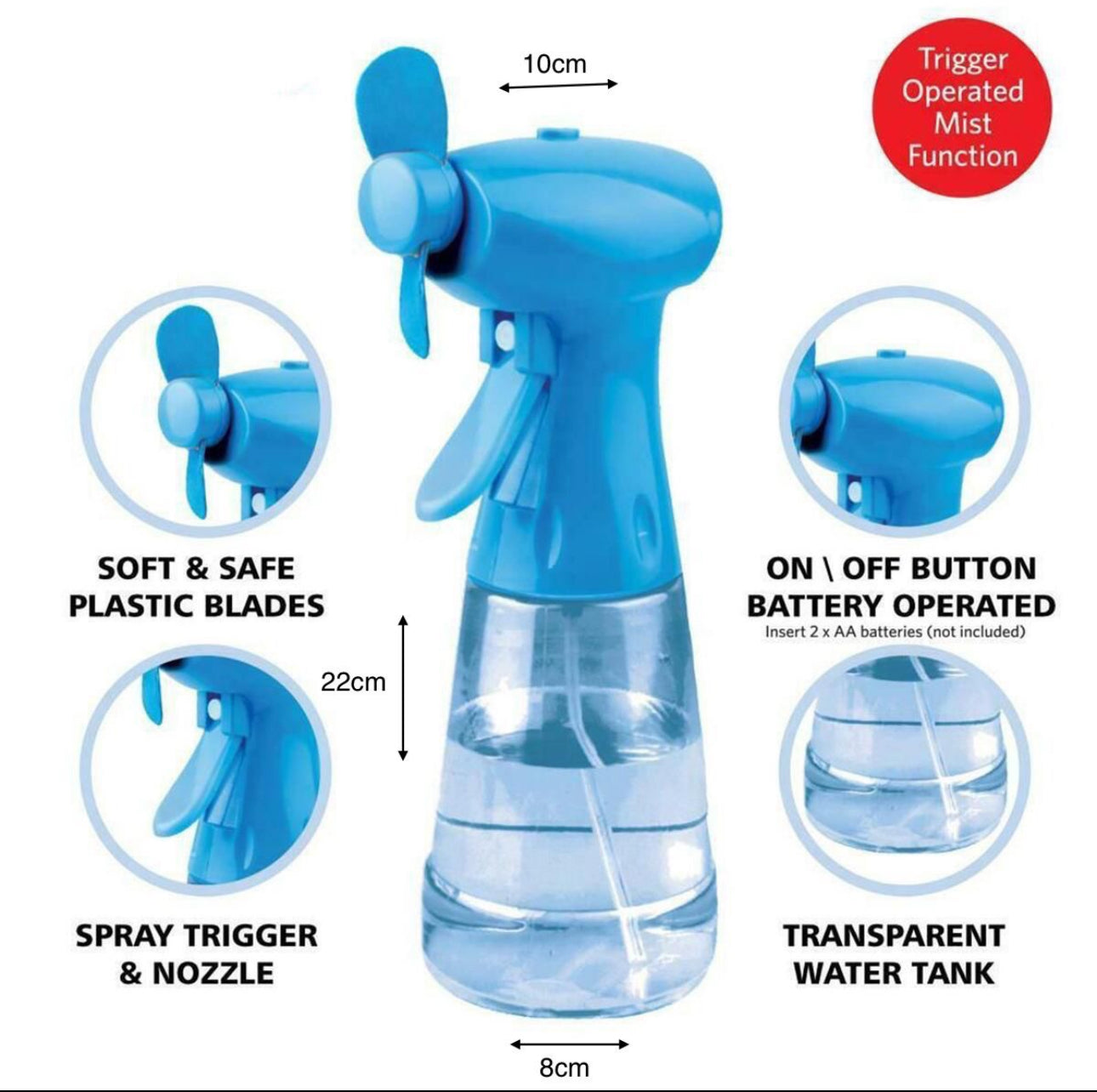 Fan Spray Bottle Combo