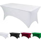 Rectangle Table Tablecloth Wrinkle Resistant Table Cover Stretchable Patio Tablecloths for Wedding Party Banquet