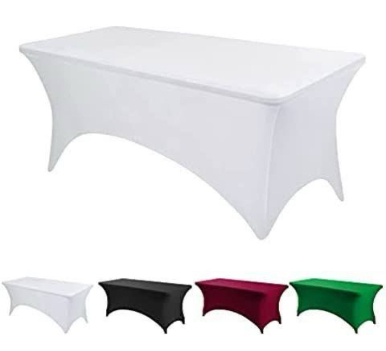 Rectangle Table Tablecloth Wrinkle Resistant Table Cover Stretchable Patio Tablecloths for Wedding Party Banquet