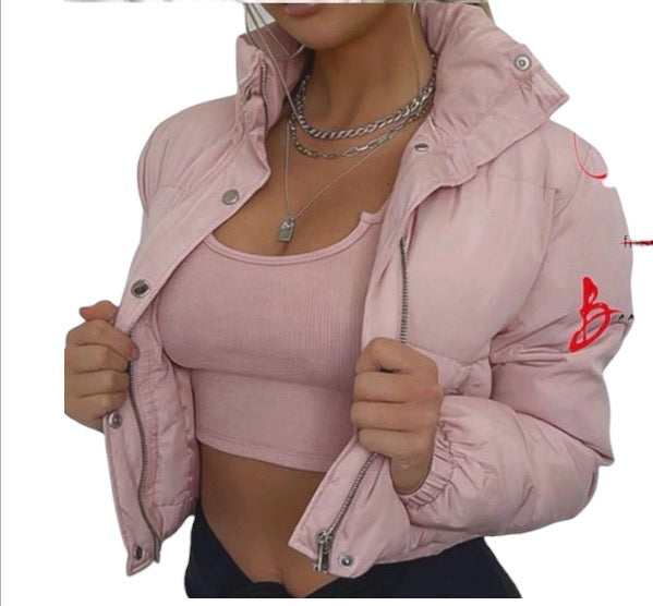 Ladies Cropped Puffer Jackets-Various Colours