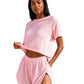Ladies Summer Outfits for Women,Womens Loungewear Set,Ladies Nightgowns Set,Women Casual Solid Crewneck Short Sleeve Blouse Fashion Short Pants Pajamas