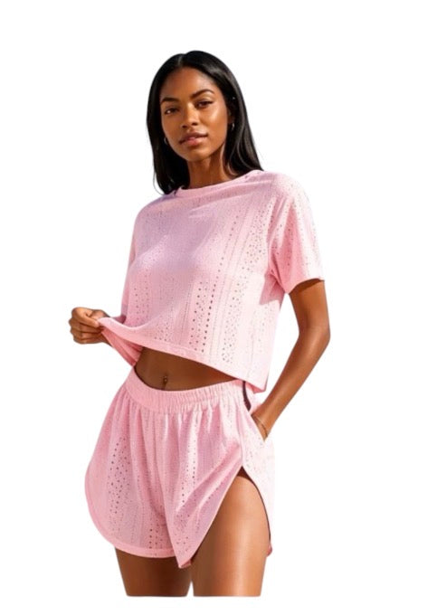 Ladies Summer Outfits for Women,Womens Loungewear Set,Ladies Nightgowns Set,Women Casual Solid Crewneck Short Sleeve Blouse Fashion Short Pants Pajamas