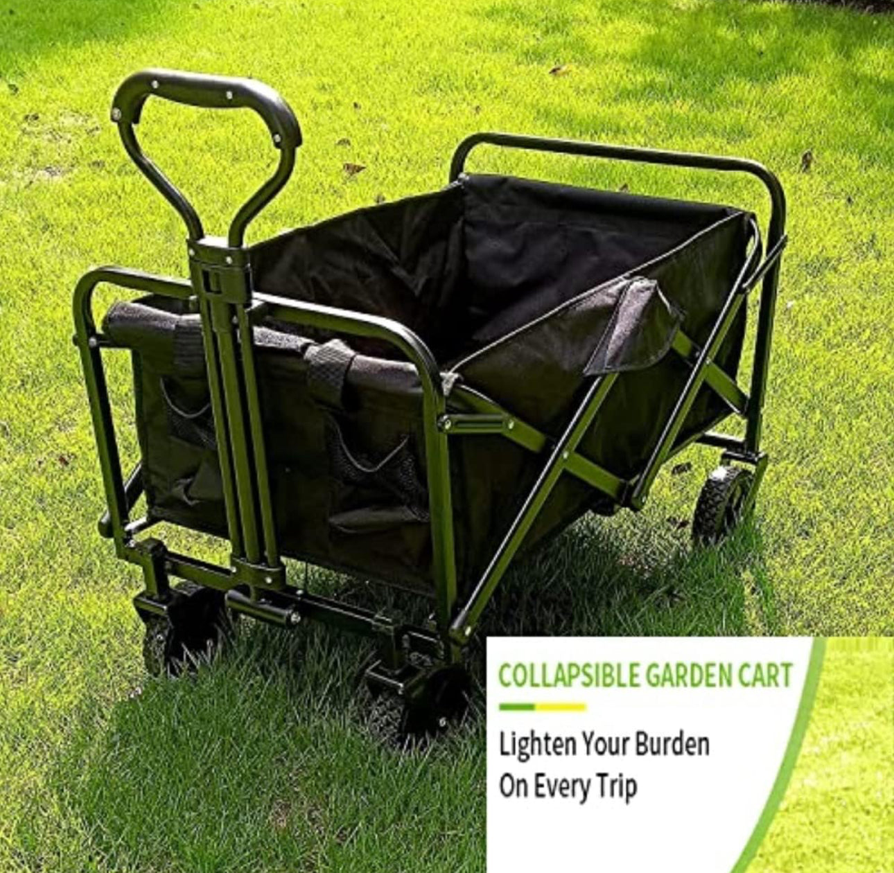 MHome Large Capacity Folding Camping Wagon Cart Beach Foldable Baby Stroller Portable Outdoor Trolley Carts