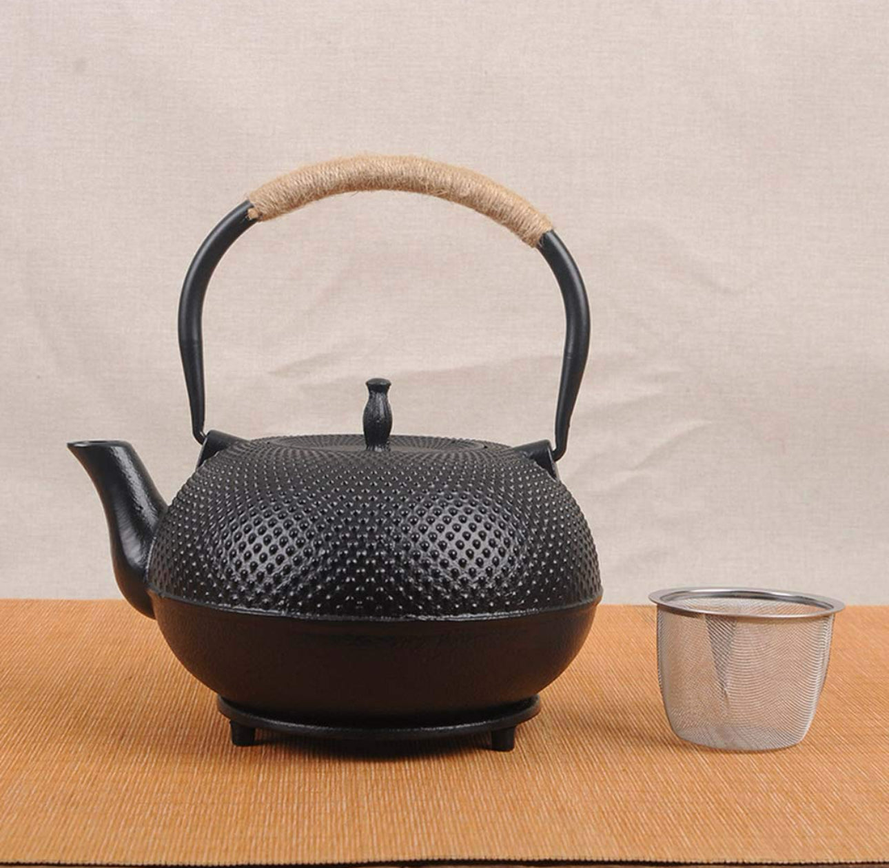 MHome Japanese Style Cast Iron Teapot – Traditional Tea Kettle with Infuser
