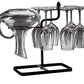 MHome Wine Glass Hanging Rack with 6 Hooks, Metal Iron Free Standing Wine & Wine Decanter Holder Black Only.