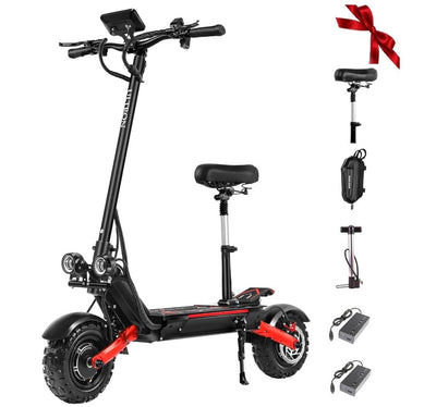 Pro-Sportz Electric Scooter for Adults, E-Scooter Up to 52MPH 6000W 60V Dual Motor 1440WH Battery, 50Miles Long Range 11" Tubeless Off-Road All Terrain Scooter Tires, Foldable Kick Electric Scooter with Seat