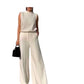 Ladies Elegant Matching Top/Wide Bottom Pants 2pc Set