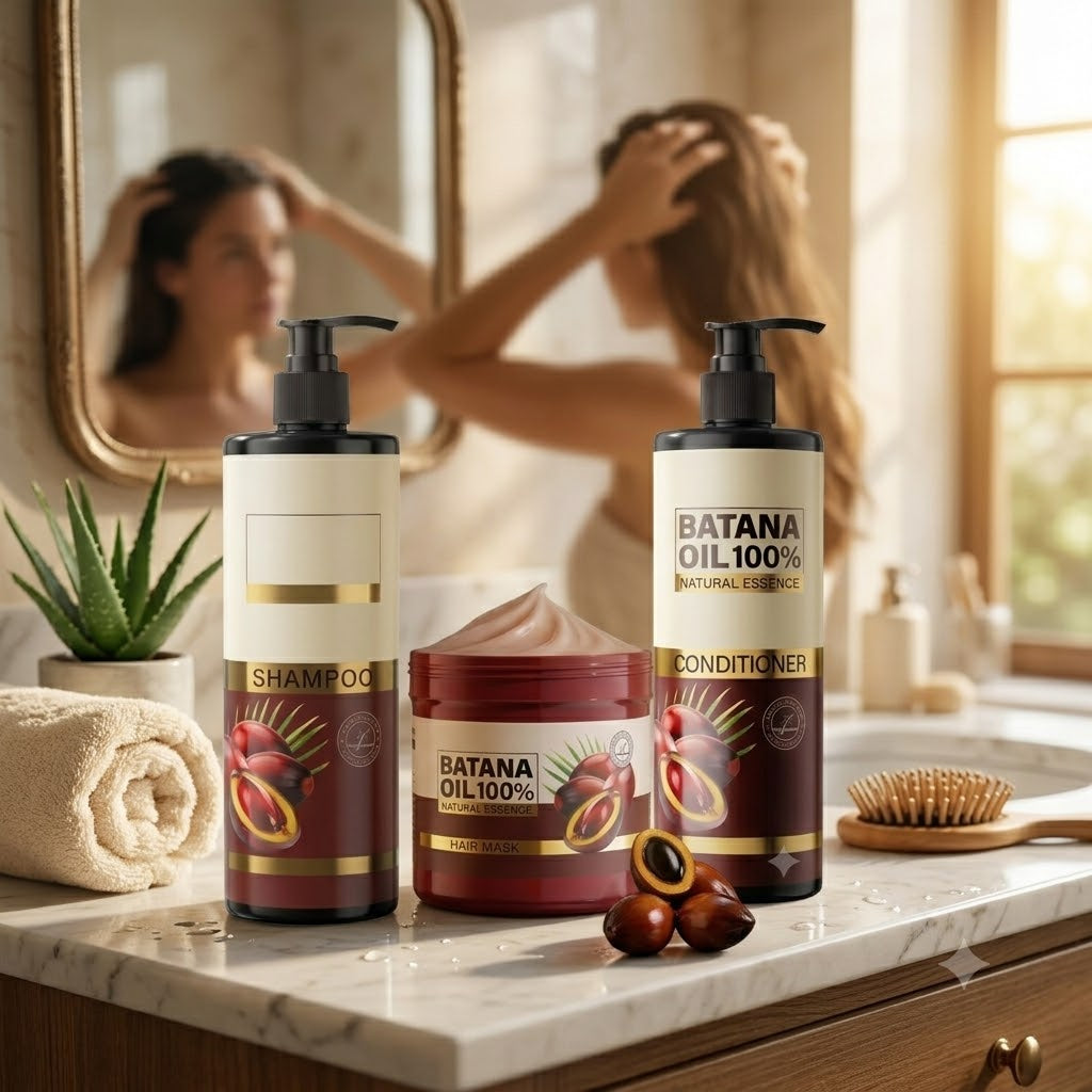 Batana Oil Hair Care Combo Set – Shampoo, Conditioner & Hair Mask