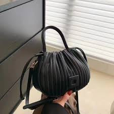 Women's Handbag Pleated Bucket Bag Crossbody Bag Soft Drawstring Handbag-Various Colours