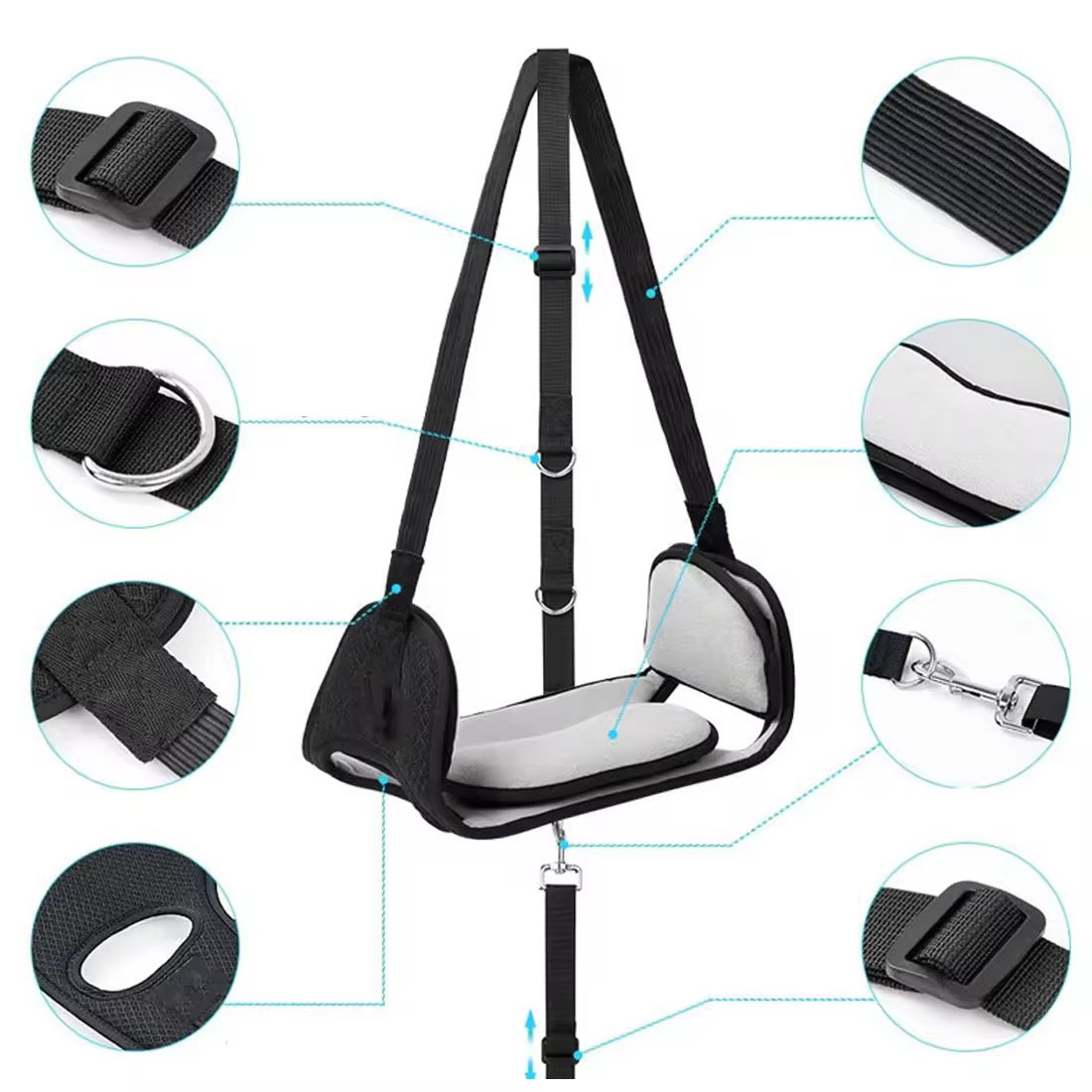 Head Hammock for Neck Pain Relief, Portable Cervical Traction Device, Neck Stretcher and Support with Durable Elastic Safety Cords and Adjustable Straps With Eye Mask