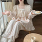 Ladies Coral Fleece Pyjamas  Autumn/Winter Thick Padded Warm Sweet Lace Suit Winter-Various Colours