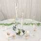 MHome 3-Arm Crystal Glass Candelabra Round Taper Design Clear - Sleek Candle Holder for Pillar Candles & Wedding Centerpieces