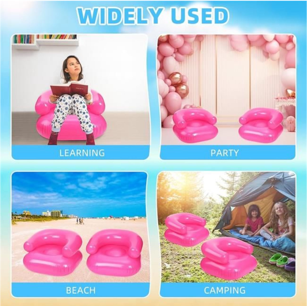 Inflatable Beach Lounger Various Colours