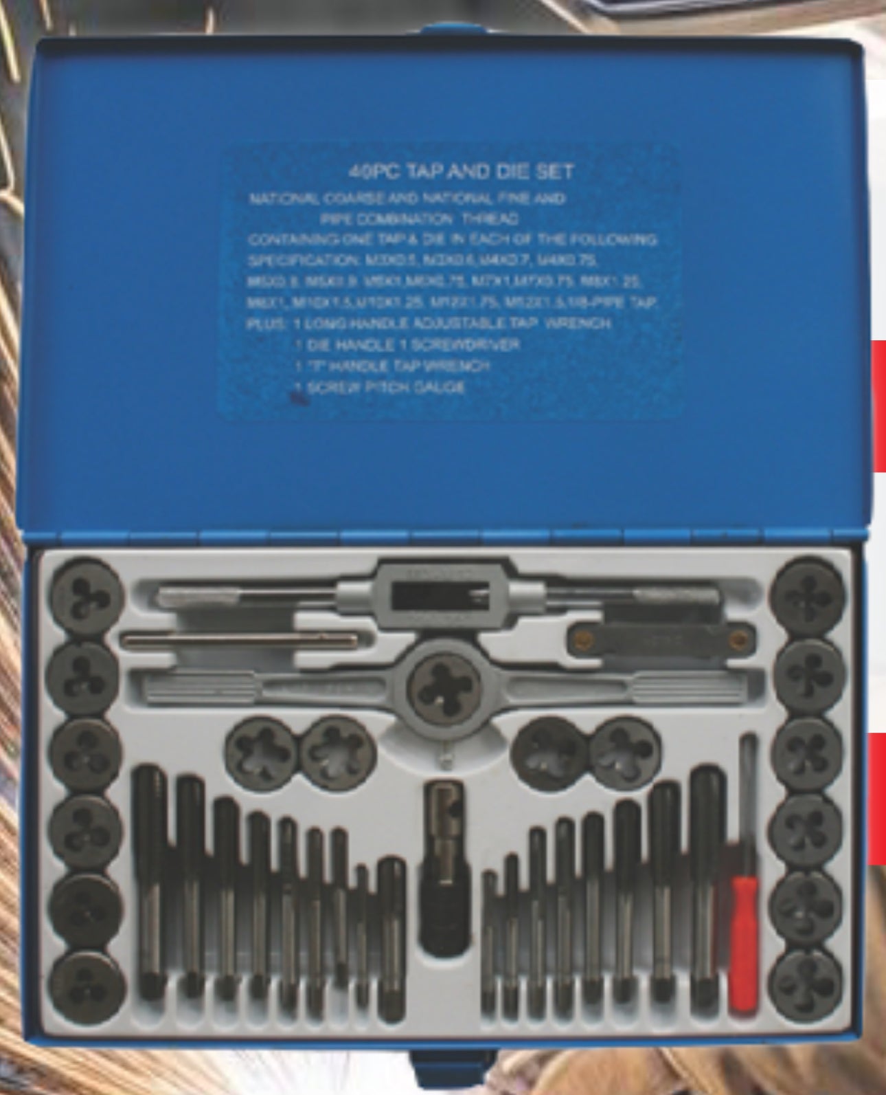 Metric Tap & Die Set HSS 40pc