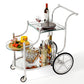 MFurn 3-Tier Rolling Bar Cart – Mirrored Glass Shelves with Wheels