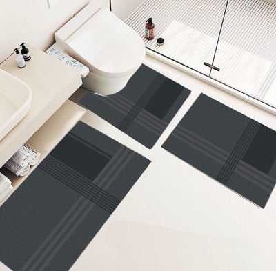MHome 3D Rubber Toilet Mat Set 3pc-Various Colours