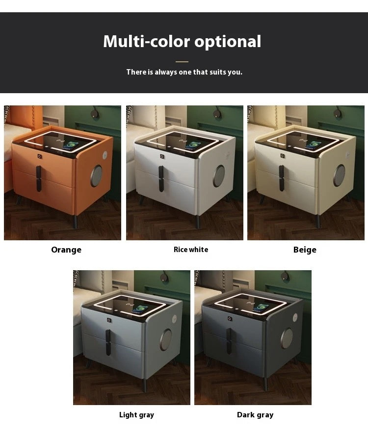 Smart Bedside Table BT, USB + LED +WIRELESS Charger - Various Colours