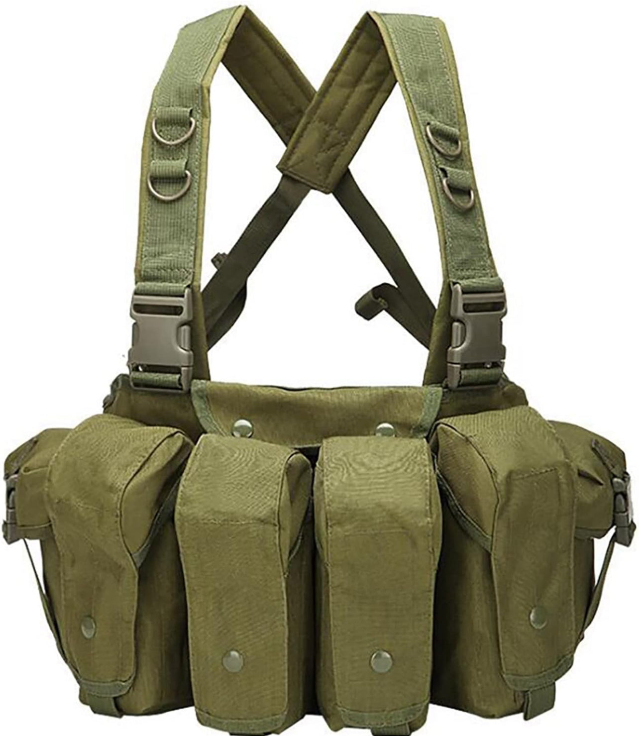 Lightweight Tactical Vest, Multi-Pocket Magazine Pouch, Outdoor Game Hunting Vest, Airsoft/Paintball Equipment, Men'S/Women'S Military Equipment Package,green