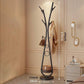 MHome Coat Rack Stand With Hooks, Coat Tree With Storage Basket, Coat Rack Freestanding Metal For Hallway, Office, Coat Hangers Stand Hall Tree With Shelves For Clothes, Scarves