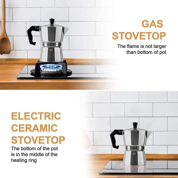 Classic Moka Espresso Pot | 3Cup & 6Cup Options