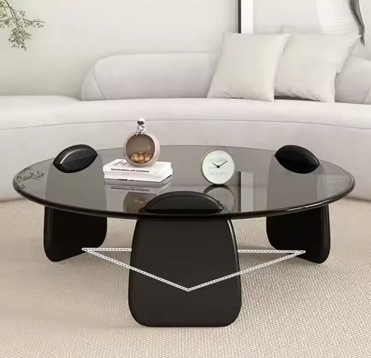 Living Room Coffee Tables Floor Modern Elegant Glass Bedroom Coffee Tables Center Round Home Furniture 2pc Nesting Set