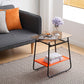 MFurn Contemporary Scandinavian Transparent Glass Iron Side Table  2Tier For Living Room