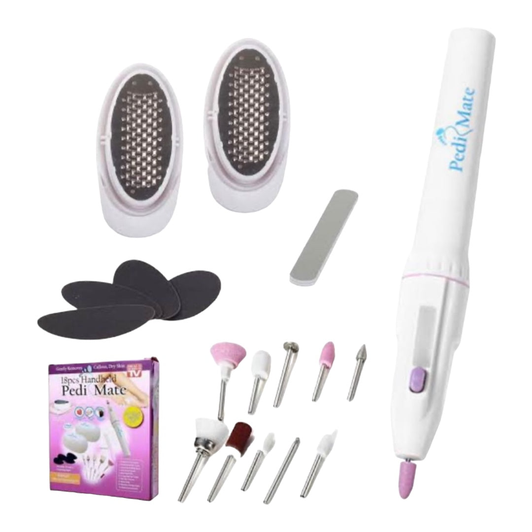 Pedi Mate Complete 18 Piece Handheld Pedicure/Manicure Set