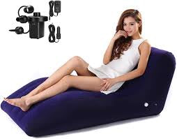 MHome Inflatable Sofa, Comfortable Ergonomic Inflatable Couch Air Sofa Bed Lazy Lounger Chair, Portable Leisure Lounger for Living Rooms, Balconies, Camping, Beaches-Various Colours Available
