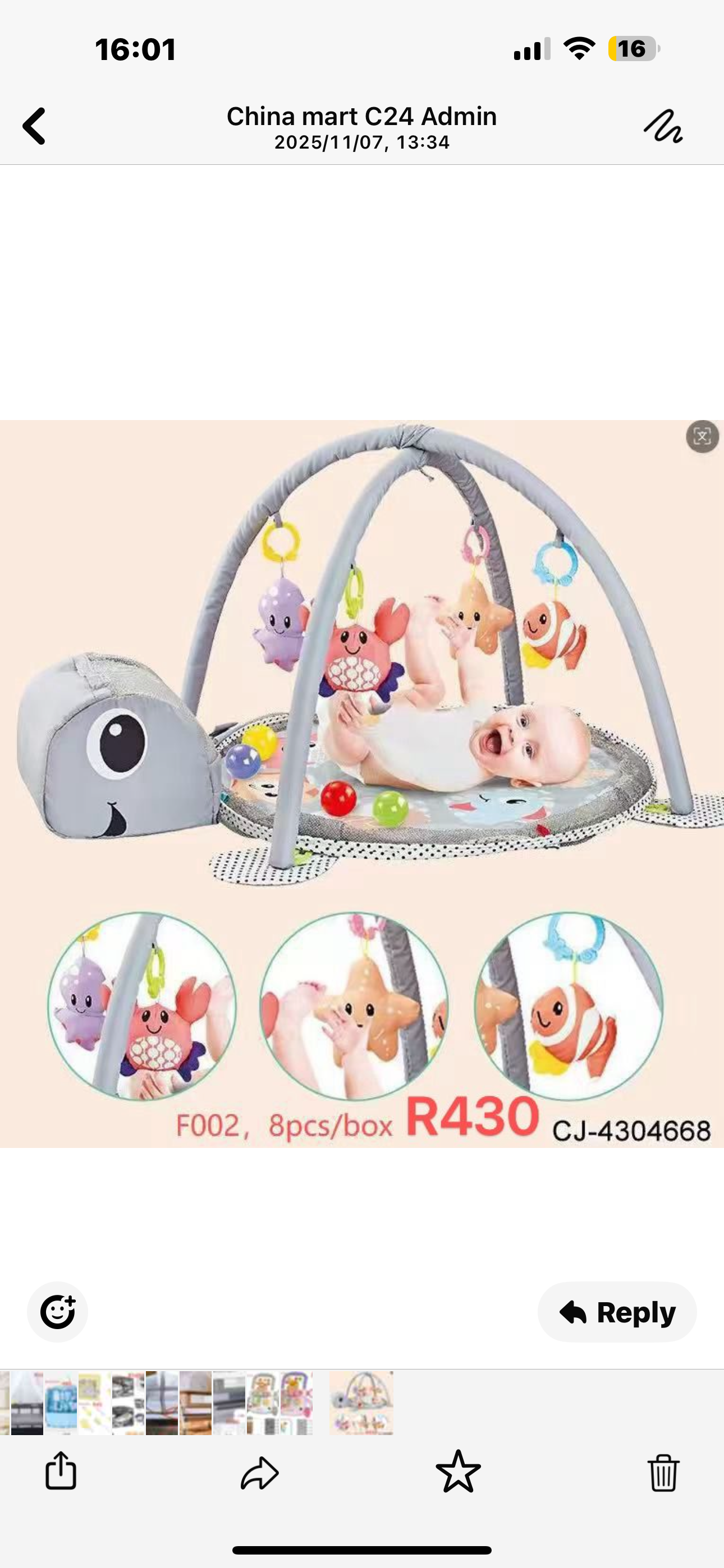 Mkids Baby Activity Gym & Plat Mat 4-in-1