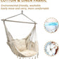 Hammock Chair Swing Removable Support Rod, Hanging Hardware Kit, with Side Pockets for Indoor and Outdoor Home Bedroom