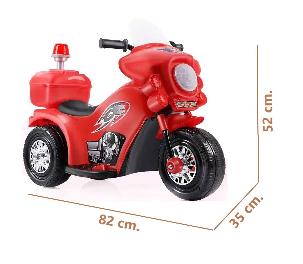 Kids Ride On Electric Police Motorcycle - Red/Blue