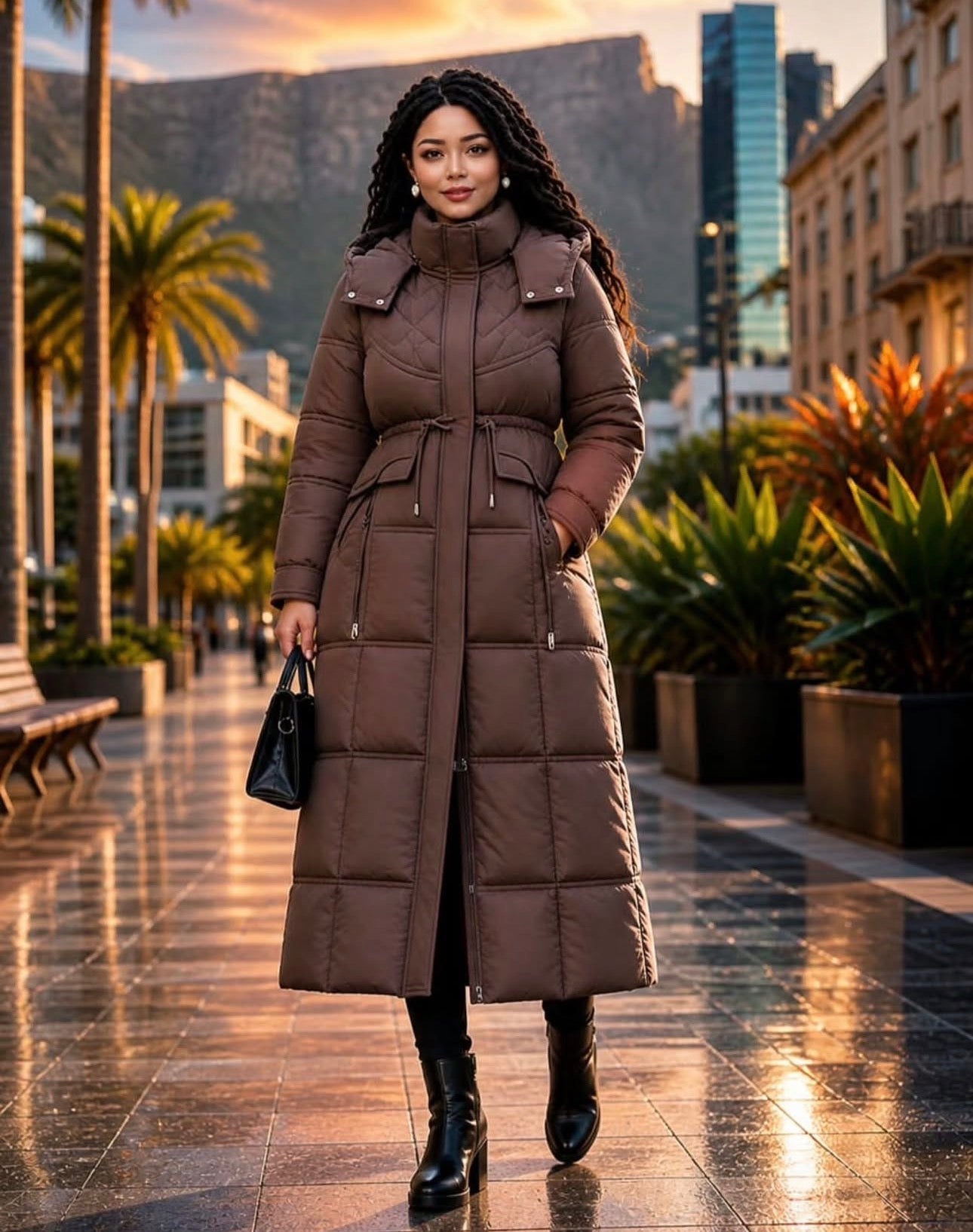 Ladies Stylish SlimFit Long Puffer Jacket-Various Colours