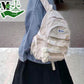Large Capacity Simple Tag Daily Bag Men's Women's Rucksack Popular Korean Backpack Lightweight Rucksack A4 Stylish Cute High Fashion