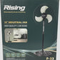 Rising Adjustable Pedestal Fan, Black, 18-Inch Standing Oscillating Fan with Round Base, Electric-Powered 2pc Set