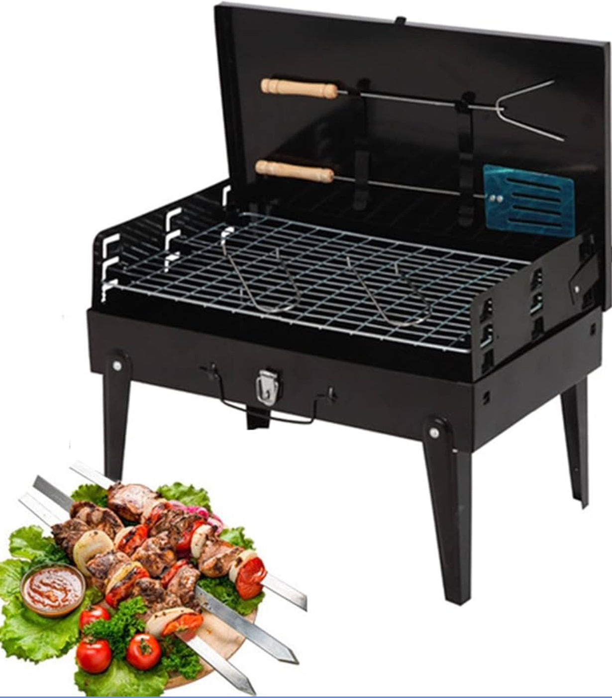 MHome Portable Charcoal Braai  Folding Type Barbecue With Carry Case