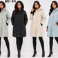 Ladies Petite Quilted Hooded Trench Coat- Various Colours