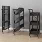 MHome  3 Tier Steel Kitchen Storage Rack Foldable With Wheels - Various Colours