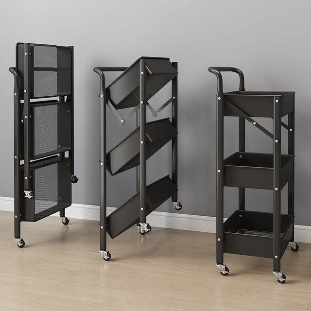 MHome  3 Tier Steel Kitchen Storage Rack Foldable With Wheels - Various Colours