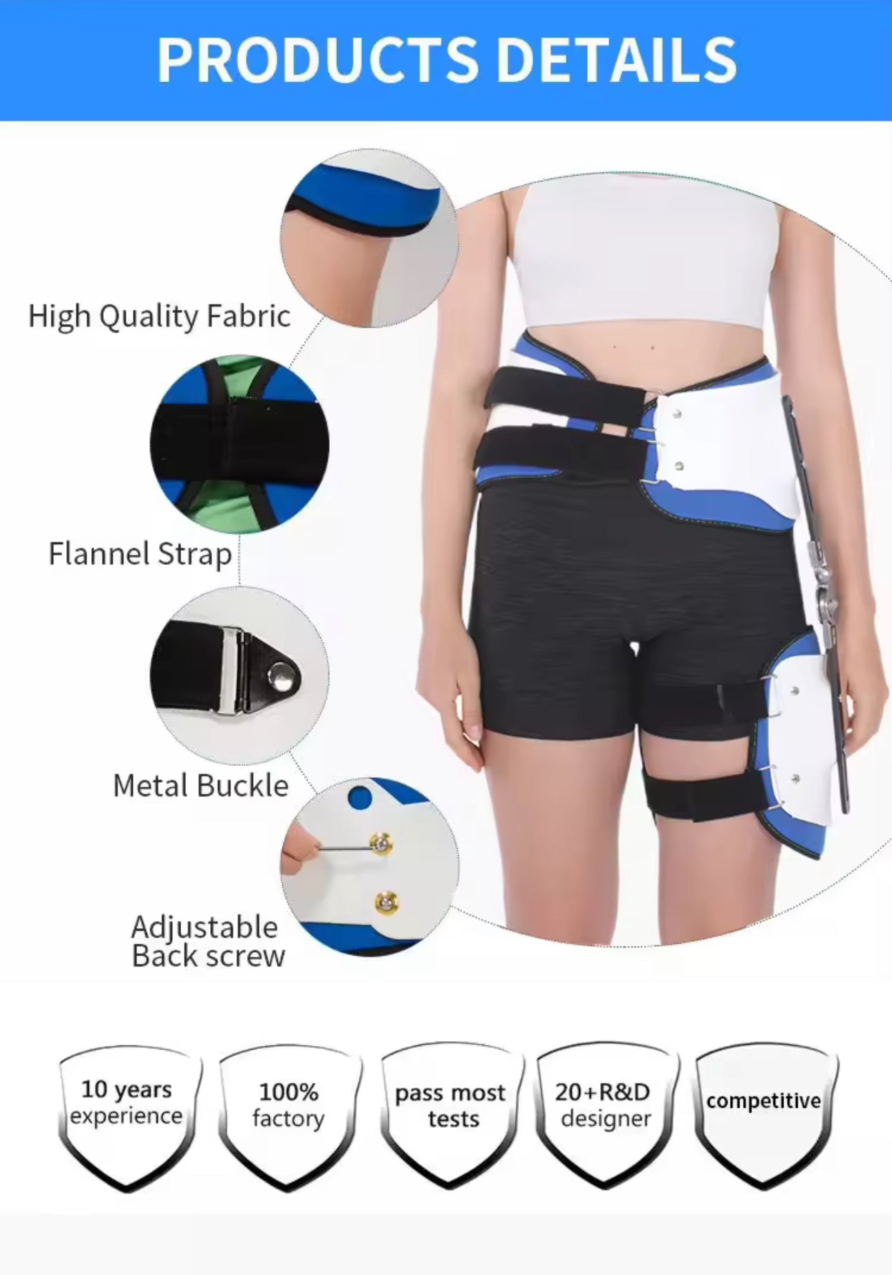 Hip Joint Dislocation Of Hip Abduction Orthosis Fixation Hinge Adjustable Waist Leg Brace Femur Injury